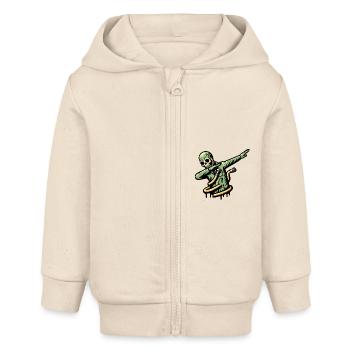Dabbender Zombie Lustiges Dabbing Design - Baby Organic Kapuzenjacke Baby Connector von Stanley/Stella - Natur - Vorne