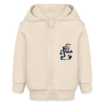Unheimlicher Monster Trinkbecher Getränke - Baby Organic Kapuzenjacke Baby Connector von Stanley/Stella - Natur - Vorne