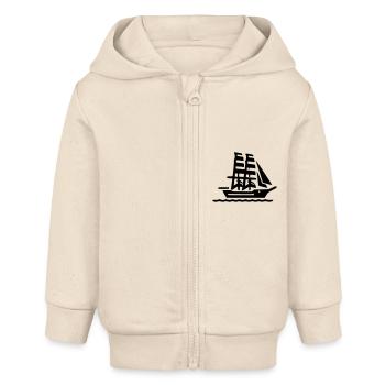 Segelschiff - Baby Organic Kapuzenjacke Baby Connector von Stanley/Stella - Natur - Vorne