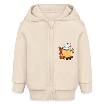 Pumpkin Spice - Baby Organic Zip-up Hoodie by Stanley/Stella - soft Ecru - Front