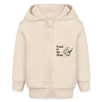 Freak dans la feuille drôle de conception fantôme - Veste à capuche bébé bio Stanley/Stella - écru doux - Devant