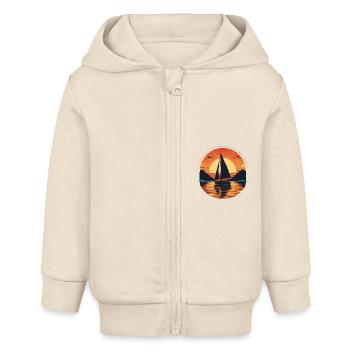 Voilier Sunset Adventure - Veste à capuche bébé bio Stanley/Stella - écru doux - Devant