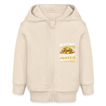Making cents of history für einen Münzsammler - Baby Organic Kapuzenjacke Baby Connector von Stanley/Stella - Natur - Vorne