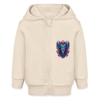 Geist mit abstrakter Kunst für einen Geister - Baby Organic Kapuzenjacke Baby Connector von Stanley/Stella - Natur - Vorne