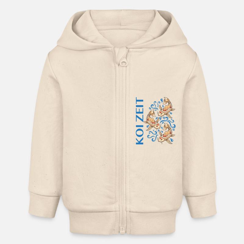 Koi Time Dire Koi Carp Lover - Veste à capuche bébé bio Stanley/Stella - écru doux