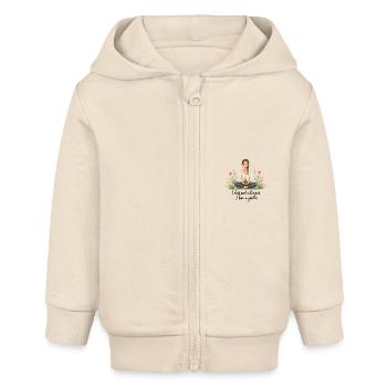 Thérapie par le jardin Méditation - Veste à capuche bébé bio Stanley/Stella - écru doux - Devant