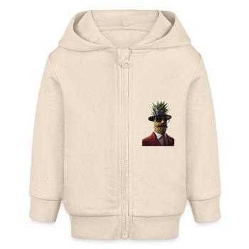 Ananas - Baby Organic Kapuzenjacke Baby Connector von Stanley/Stella - Natur - Vorne