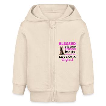 Lustiger Deutscher Schäferhund Spruch - Baby Organic Kapuzenjacke Baby Connector von Stanley/Stella - Natur - Vorne