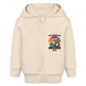 Annoncer la progéniture | Je vais être un grand frère en 2026 - Veste à capuche bébé bio Stanley/Stella - écru doux - Devant