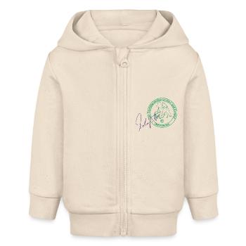 practice- stamp - Baby Organic Zip-up Hoodie by Stanley/Stella - soft Ecru - Front