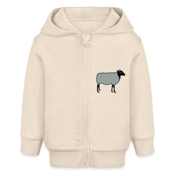 schaf, schafe, lamm, lämmer, heidschnucke - Baby Organic Kapuzenjacke Baby Connector von Stanley/Stella - Natur - Vorne