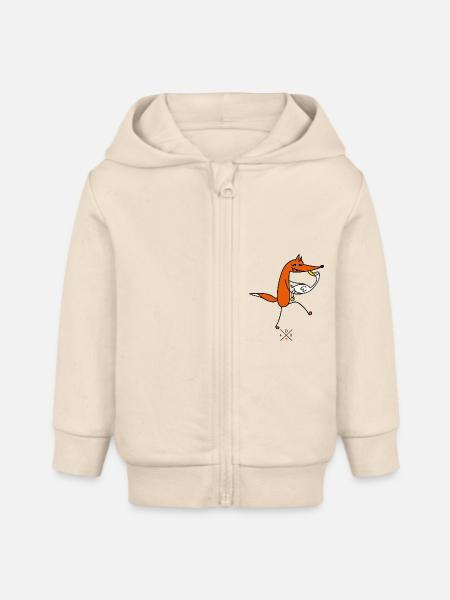 Liebe zur Gans - Baby Organic Kapuzenjacke Baby Connector von Stanley/Stella - Natur