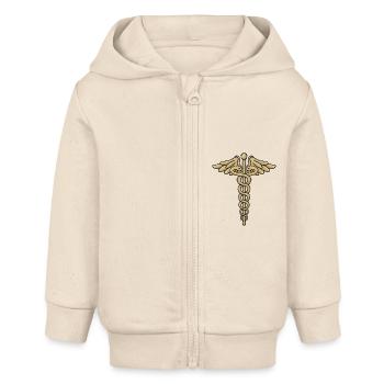 Caduceus, Stab des Hermes - Baby Organic Kapuzenjacke Baby Connector von Stanley/Stella - Natur - Vorne