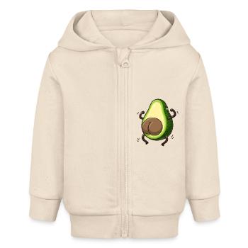 Hintern lustig Avocado Guac - Baby Organic Kapuzenjacke Baby Connector von Stanley/Stella - Natur - Vorne
