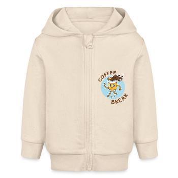 coffee break - Veste à capuche bébé bio Stanley/Stella - écru doux - Devant