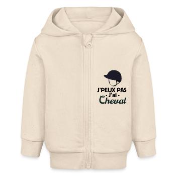 Dream Horse - Pferde - Pony - Baby Organic Kapuzenjacke Baby Connector von Stanley/Stella - Natur - Vorne