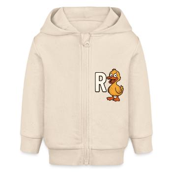 Pension Duck Retirement Grandpa Grandma - Baby Organic Zip-up Hoodie by Stanley/Stella - soft Ecru - Front