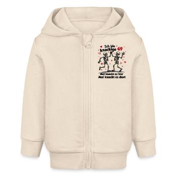 49. Geburtstag | Knackige 49 | Ich bin alt - Baby Organic Kapuzenjacke Baby Connector von Stanley/Stella - Natur - Vorne