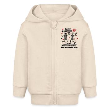 55. Geburtstag | Knackige 55 | Ich bin alt - Baby Organic Kapuzenjacke Baby Connector von Stanley/Stella - Natur - Vorne