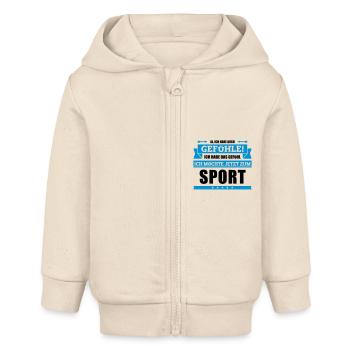 Lustiger Sport Spruch - Baby Organic Kapuzenjacke Baby Connector von Stanley/Stella - Natur - Vorne