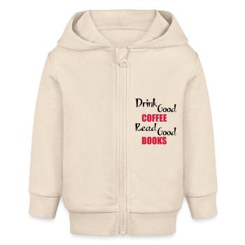 Coffee & Books - Baby Organic Kapuzenjacke Baby Connector von Stanley/Stella - Natur - Vorne