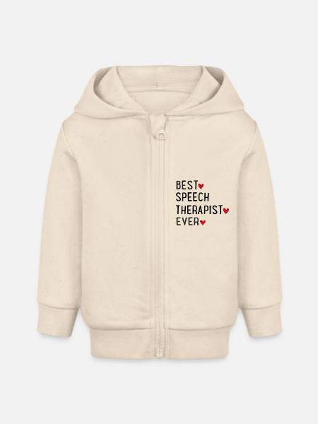 Sprachtherapeut - Baby Organic Kapuzenjacke Baby Connector von Stanley/Stella - Natur