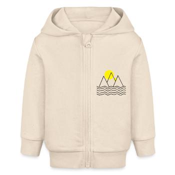 Mountains by the sea - Baby Organic Zip-up Hoodie by Stanley/Stella - soft Ecru - Front