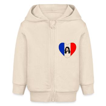 une femme Française qui aime la France - Veste à capuche bébé bio Stanley/Stella - écru doux - Devant