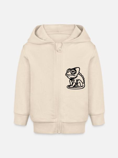 Chamäleon - Baby Organic Kapuzenjacke Baby Connector von Stanley/Stella - Natur