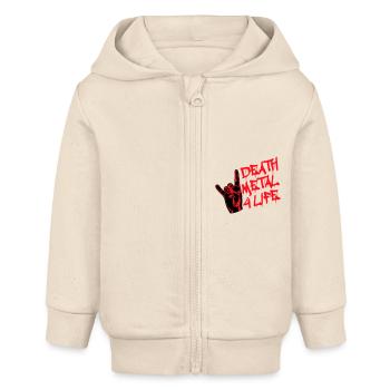 Heavy Death Metal 4 Life Hard Rock Cool Geste de la main - Veste à capuche bébé bio Stanley/Stella - écru doux - Devant