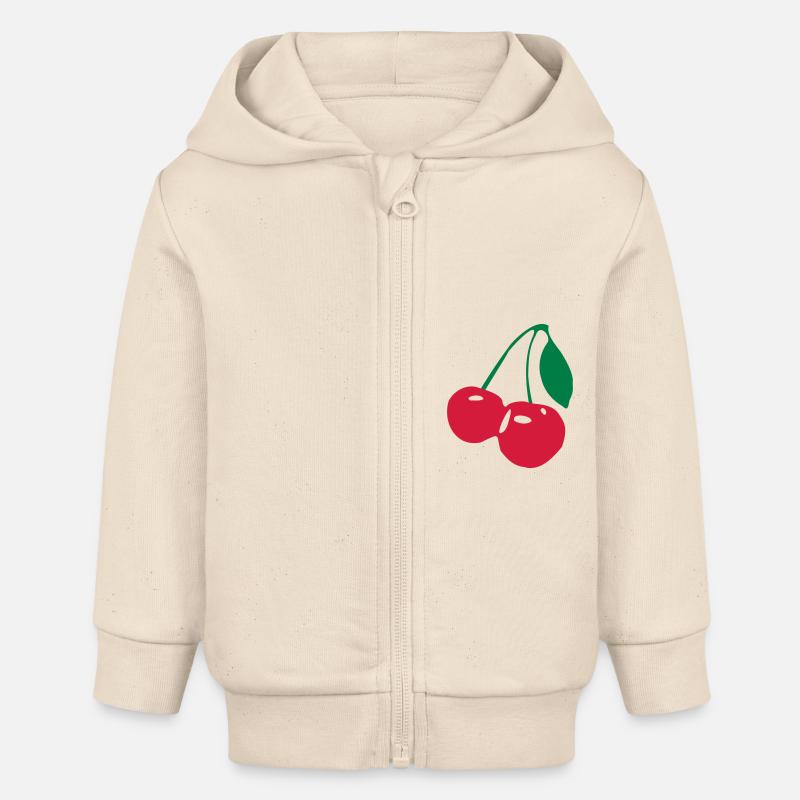 Cerises Cerise - Veste à capuche bébé bio Stanley/Stella - écru doux