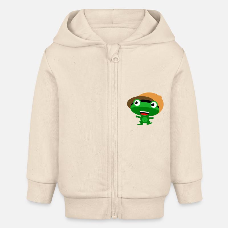 La grenouille intelligente - Veste à capuche bébé bio Stanley/Stella - écru doux