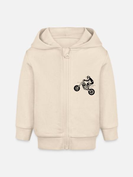 Supermoto - Baby Organic Kapuzenjacke Baby Connector von Stanley/Stella - Natur