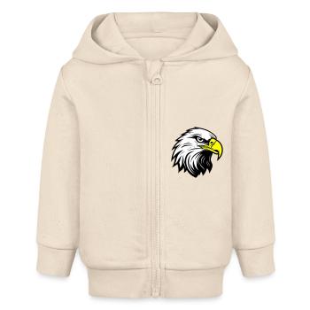 Eagle Head - Baby Organic Zip-up Hoodie by Stanley/Stella - soft Ecru - Front