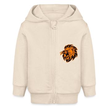 Löwenkopf Symbol Löwe - Baby Organic Kapuzenjacke Baby Connector von Stanley/Stella - Natur - Vorne