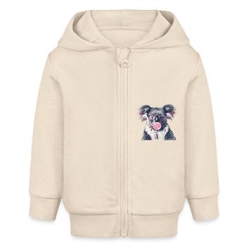 Koala mit Sonnenbrille Bubblegum für einen - Baby Organic Kapuzenjacke Baby Connector von Stanley/Stella - Natur - Vorne