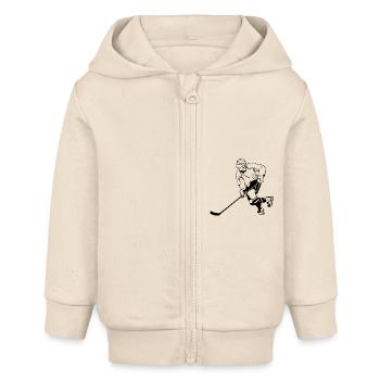 Eishockey - Baby Organic Kapuzenjacke Baby Connector von Stanley/Stella - Natur - Vorne