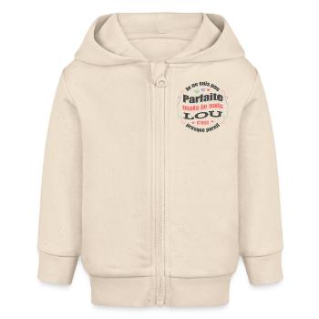 LOU PARFAITE - PRENOM LOU - Veste à capuche bébé bio Stanley/Stella - écru doux - Devant