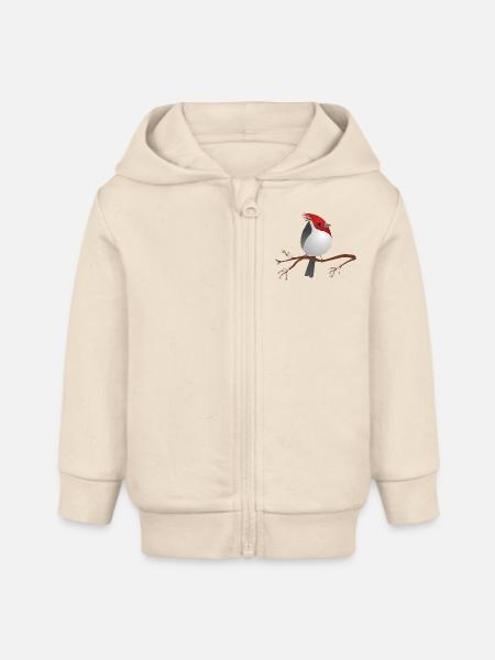Niedlicher Kardinal mit rotem Schopf - Baby Organic Kapuzenjacke Baby Connector von Stanley/Stella - Natur