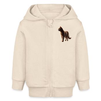 Katze Realistisch - Baby Organic Kapuzenjacke Baby Connector von Stanley/Stella - Natur - Vorne