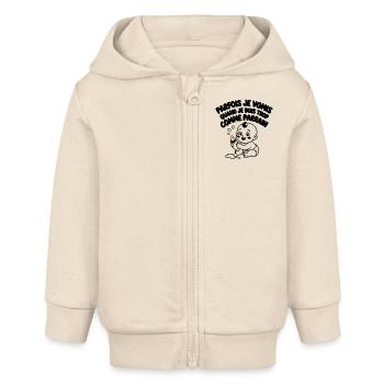 Manchmal muss ich mich übergeben wie ein Pate - Baby Organic Kapuzenjacke Baby Connector von Stanley/Stella - Natur - Vorne