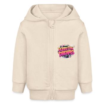 Retro Bubblegum Träume für Bubblegum Fan - Baby Organic Kapuzenjacke Baby Connector von Stanley/Stella - Natur - Vorne