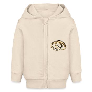 Eheringe Hochzeit - Baby Organic Kapuzenjacke Baby Connector von Stanley/Stella - Natur - Vorne