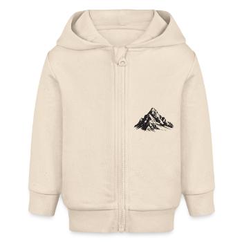 Mountains Symbol Silhouette - Baby Organic Zip-up Hoodie by Stanley/Stella - soft Ecru - Front
