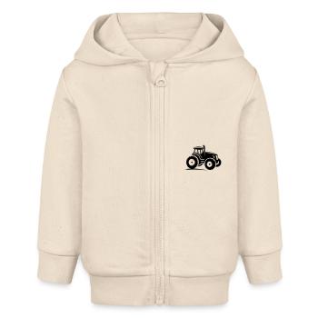 Traktor Symbol - Baby Organic Kapuzenjacke Baby Connector von Stanley/Stella - Natur - Vorne