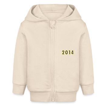 2014 Jahr Geburtstag - Baby Organic Kapuzenjacke Baby Connector von Stanley/Stella - Natur - Vorne