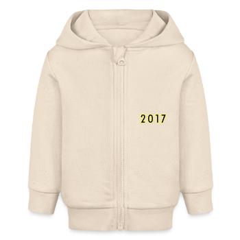 2017 Jahr Geburtstag - Baby Organic Kapuzenjacke Baby Connector von Stanley/Stella - Natur - Vorne
