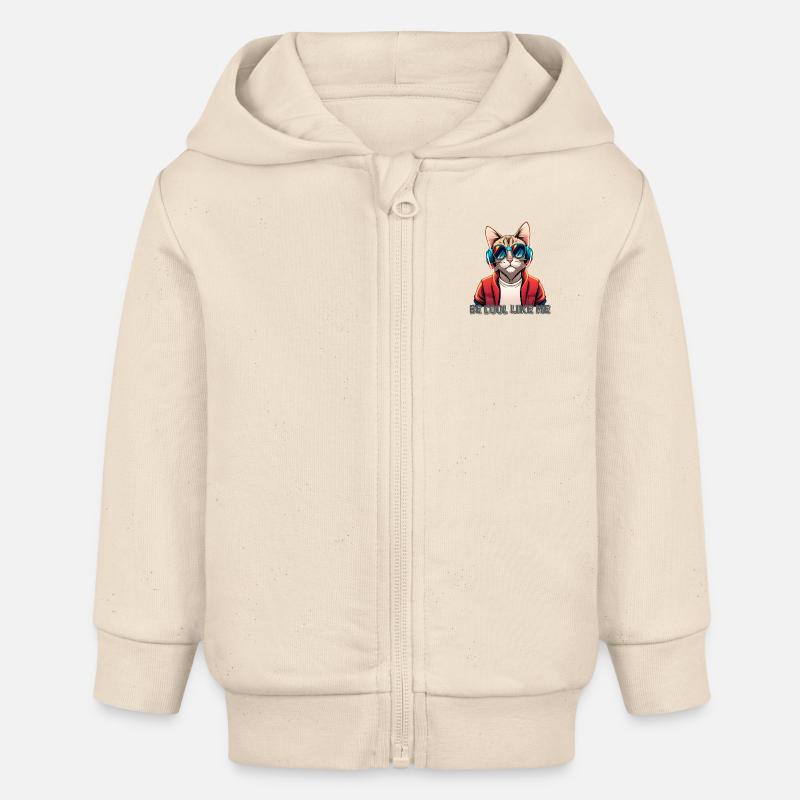 Sois cool comme moi - Veste à capuche bébé bio Stanley/Stella - écru doux