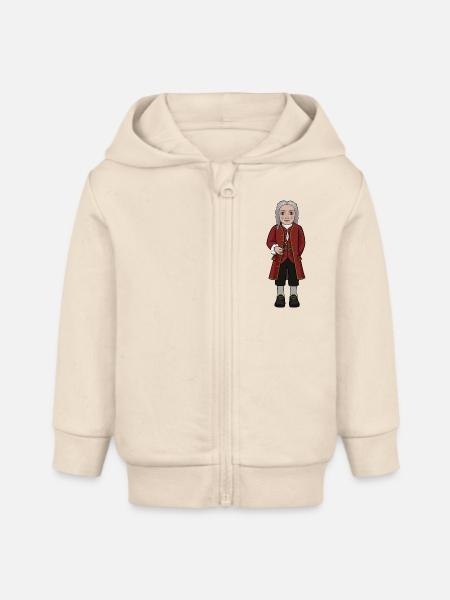 Carl von Linné - Baby Organic Kapuzenjacke Baby Connector von Stanley/Stella - Natur