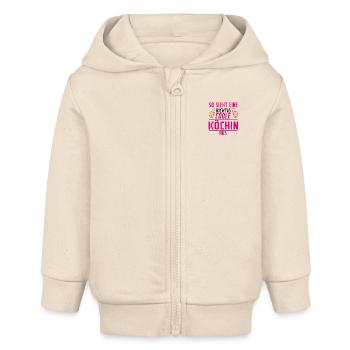 Köchin | Spruch | Chefköchin | Chefkoch - Baby Organic Kapuzenjacke Baby Connector von Stanley/Stella - Natur - Vorne